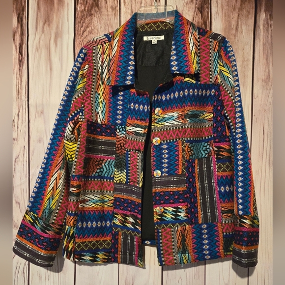 TravelSmith Jackets & Blazers - TravelSmith Geometric Pattern Blazer Womens Size Medium